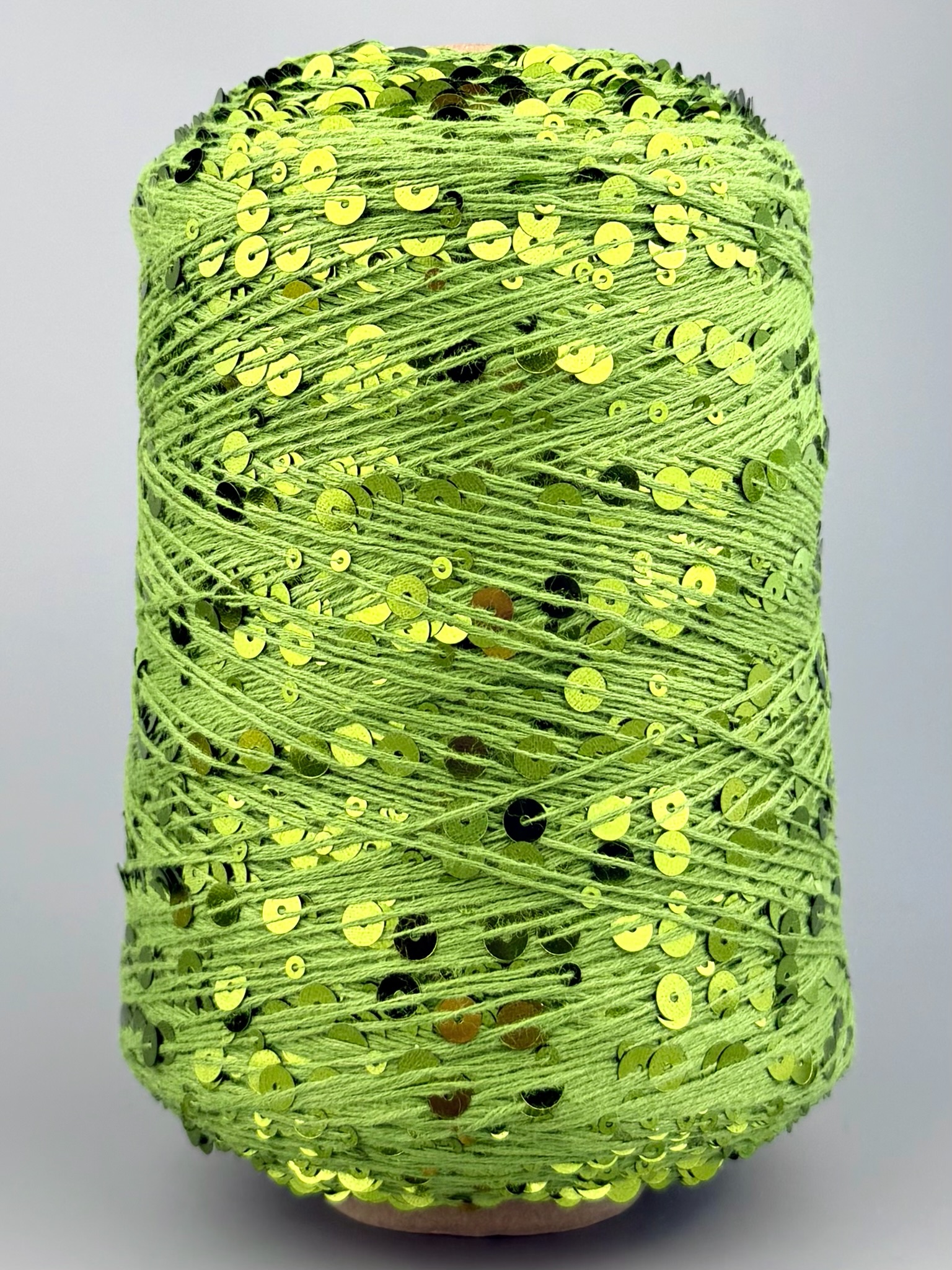 Art. Brillante 260 m / 100 g – Coton avec maxi paillettes col. Vert pistache photo 2